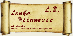 Lenka Milunović vizit kartica